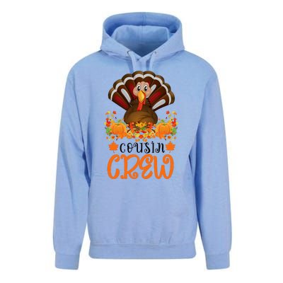 Cousin Crew Turkey Cute Family Thanksgiving Pajamas Matching Unisex Surf Hoodie