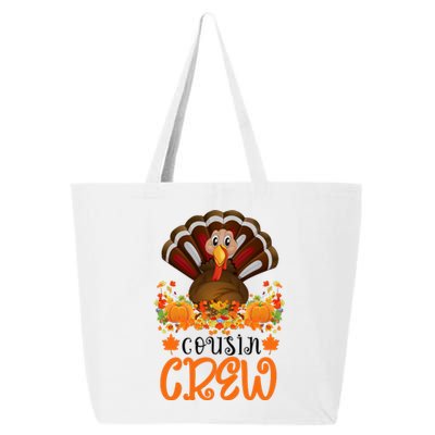 Cousin Crew Turkey Cute Family Thanksgiving Pajamas Matching 25L Jumbo Tote