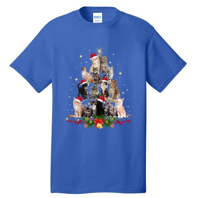 Cat Christmas Tree Funny Cats Cat Xmas Bells Gift Tall T-Shirt