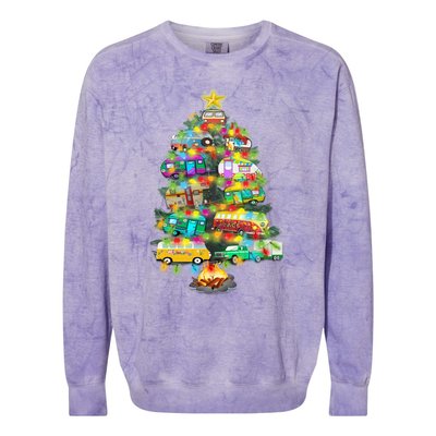 Camper Christmas Tree Design RvErs Campers Camping Gift Colorblast Crewneck Sweatshirt