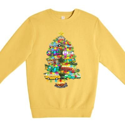 Camper Christmas Tree Design RvErs Campers Camping Gift Premium Crewneck Sweatshirt