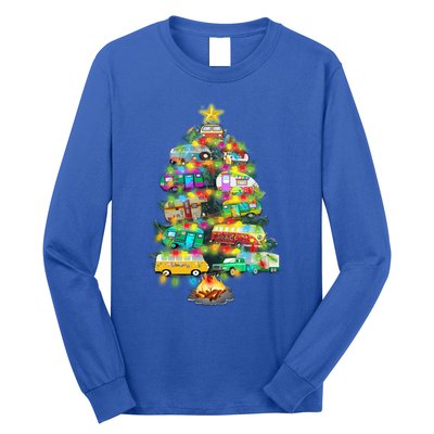 Camper Christmas Tree Design RvErs Campers Camping Gift Long Sleeve Shirt