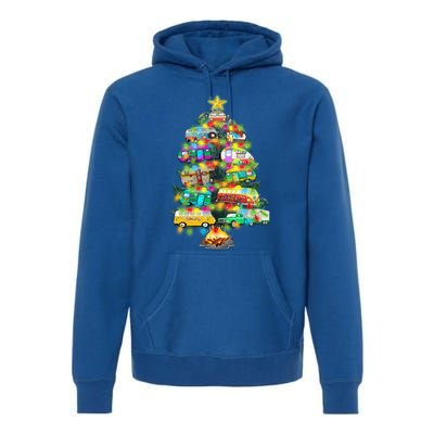 Camper Christmas Tree Design RvErs Campers Camping Gift Premium Hoodie