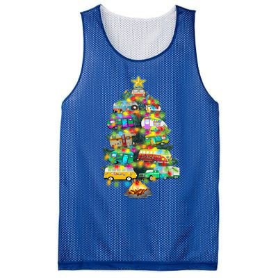 Camper Christmas Tree Design RvErs Campers Camping Gift Mesh Reversible Basketball Jersey Tank