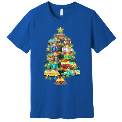 Camper Christmas Tree Design RvErs Campers Camping Gift Premium T-Shirt