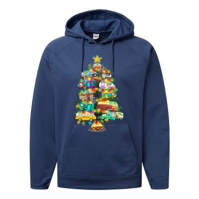 Camper Christmas Tree Design RvErs Campers Camping Gift Performance Fleece Hoodie