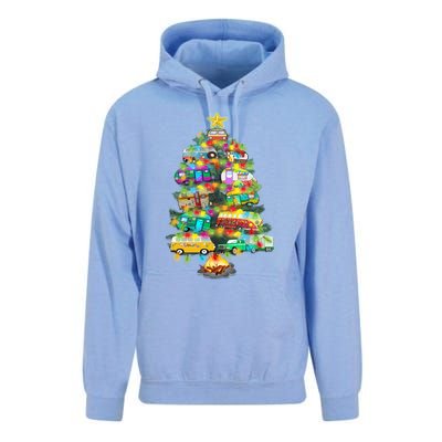 Camper Christmas Tree Design RvErs Campers Camping Gift Unisex Surf Hoodie