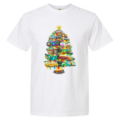 Camper Christmas Tree Design RvErs Campers Camping Gift Garment-Dyed Heavyweight T-Shirt