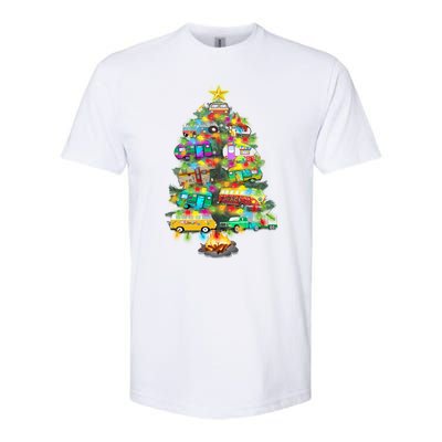 Camper Christmas Tree Design RvErs Campers Camping Gift Softstyle® CVC T-Shirt