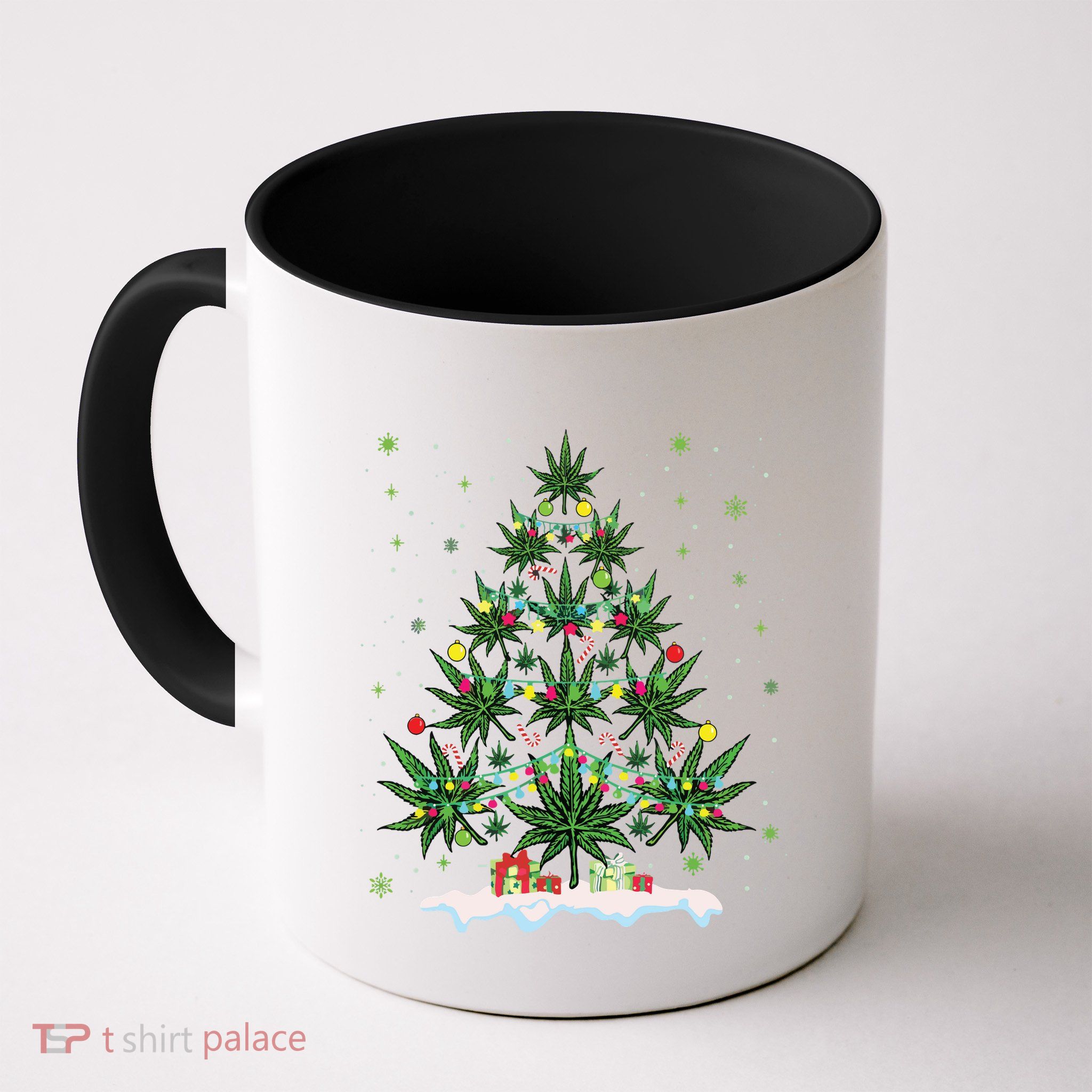 Cannabis Christmas Tree Xmas Funny Smoking Weed Marijuana Mug