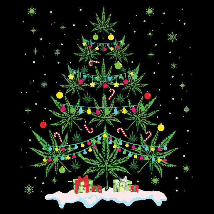 Cannabis Christmas Tree Xmas Funny Smoking Weed Marijuana 16 in Basic Backpack