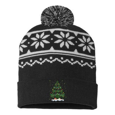 Cannabis Christmas Tree Xmas Funny Smoking Weed Marijuana USA-Made Snowflake Beanie