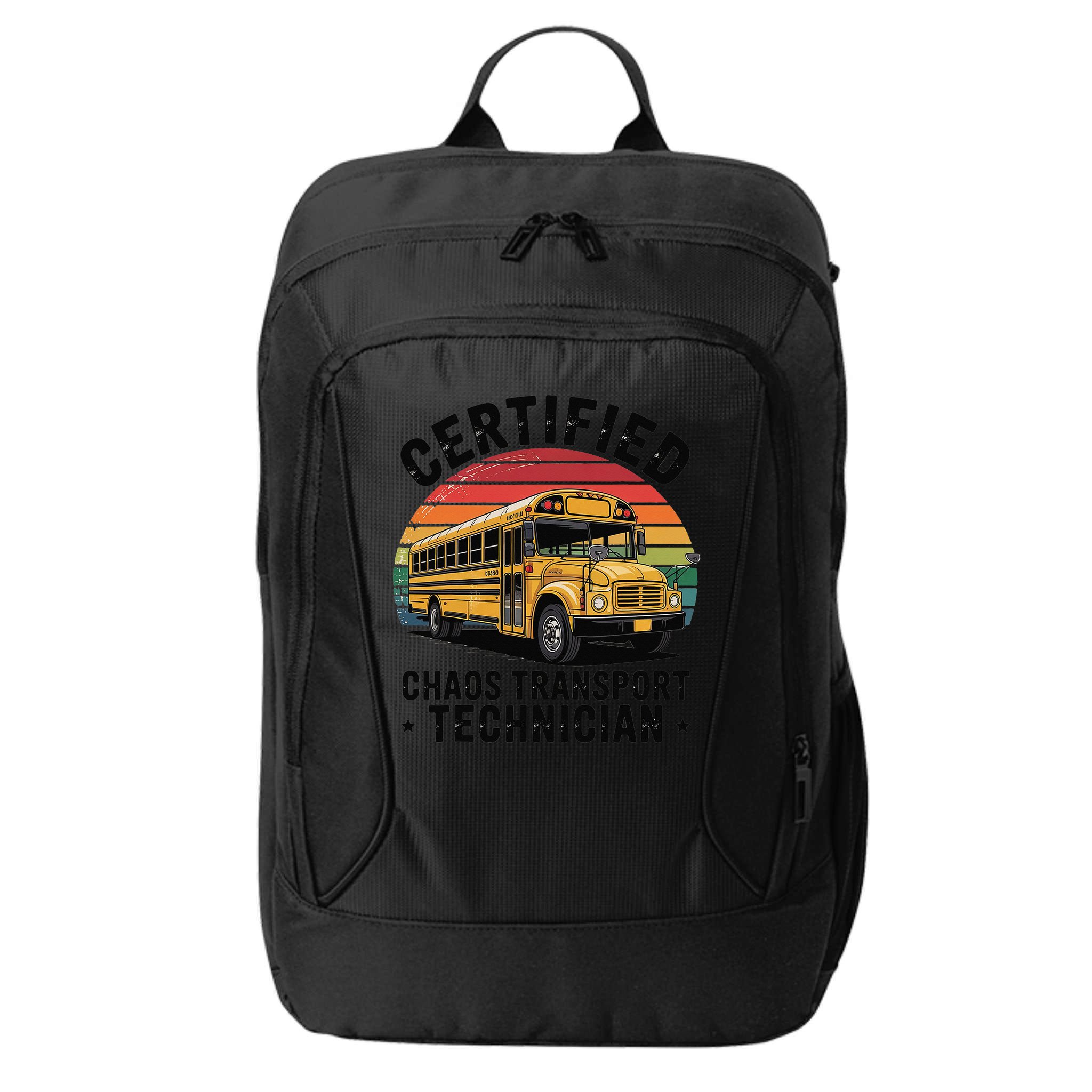 Certified Chaos Transport Technician Funny Driver School City Backpack