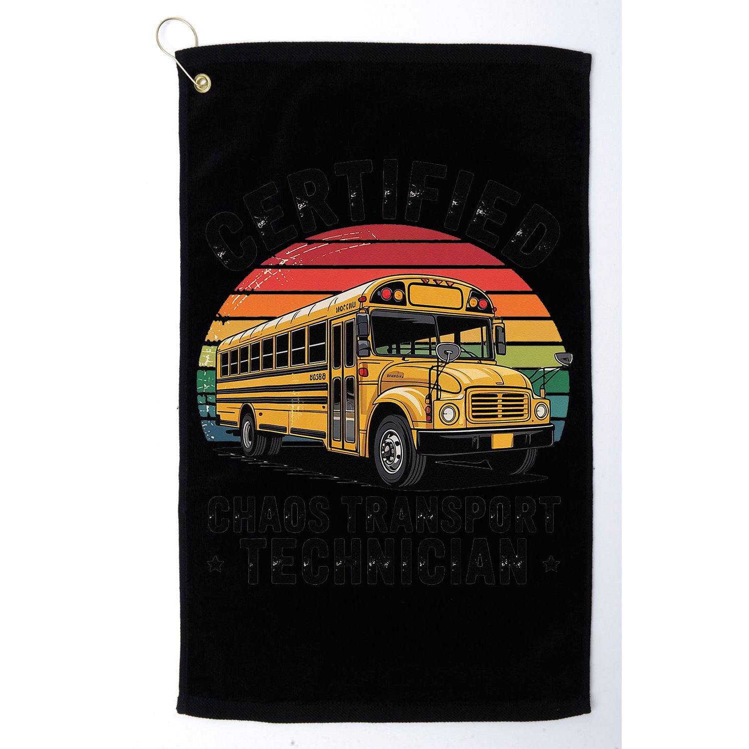 Certified Chaos Transport Technician Funny Driver School Golf Towel