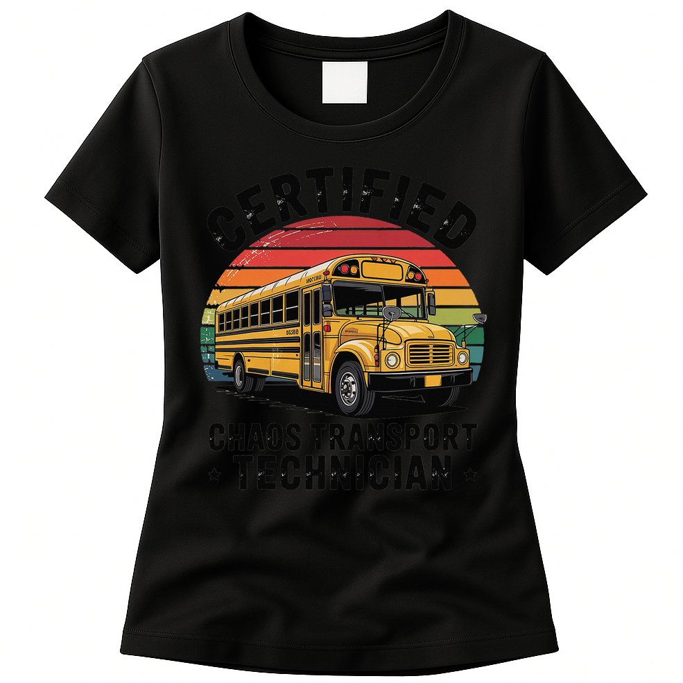 Certified Chaos Transport Technician Funny Driver School Womens T-Shirt