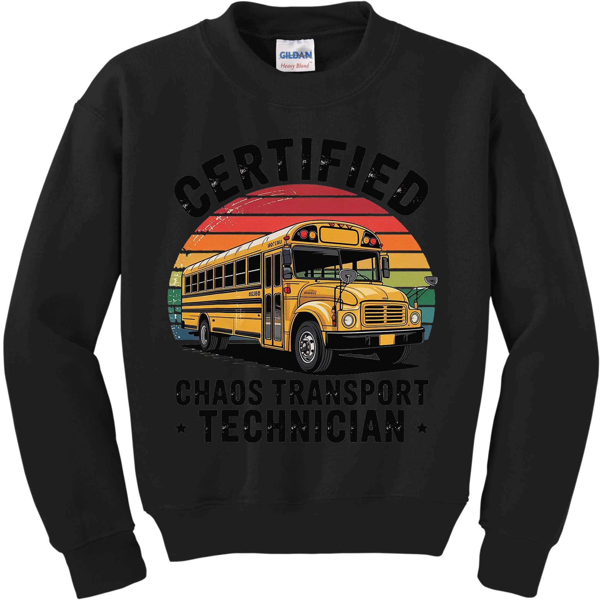 Certified Chaos Transport Technician Funny Driver School Kids Sweatshirt