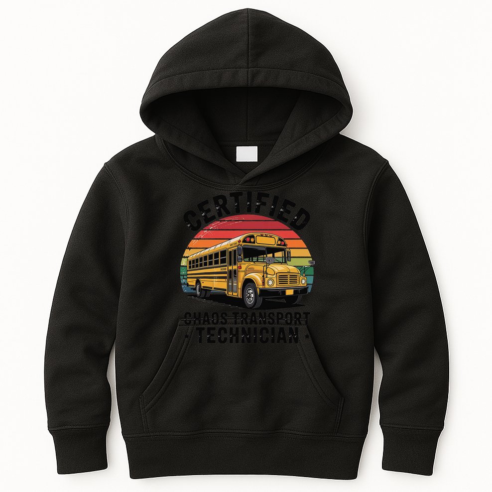 Certified Chaos Transport Technician Funny Driver School Kids Hoodie