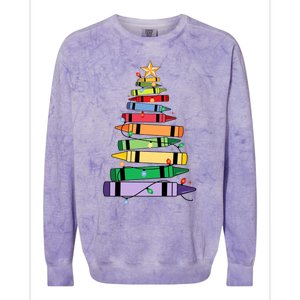 Christmas Crayons Tree Christmas Tree Light Funny ChristmasChristmas Gift Ch Colorblast Crewneck Sweatshirt