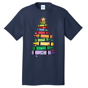 Christmas Crayons Tree Christmas Tree Light Funny ChristmasChristmas Gift Ch Tall T-Shirt