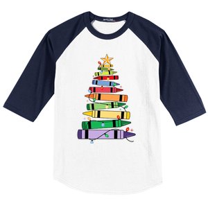 Christmas Crayons Tree Christmas Tree Light Funny ChristmasChristmas Gift Ch Baseball Sleeve Shirt