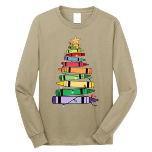 Christmas Crayons Tree Christmas Tree Light Funny ChristmasChristmas Gift Ch Long Sleeve Shirt