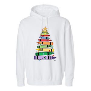 Christmas Crayons Tree Christmas Tree Light Funny ChristmasChristmas Gift Ch Garment-Dyed Fleece Hoodie