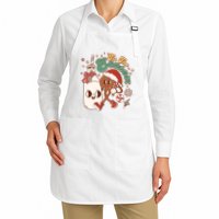 Cute Christmas Tis The Season Retro Cartoon Santa Cookie And Milk Apron