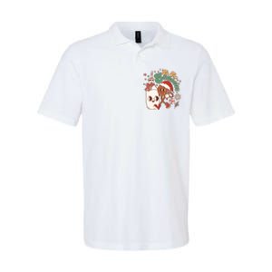 Cute Christmas Tis The Season Retro Cartoon Santa Cookie And Milk Softstyle Adult Sport Polo