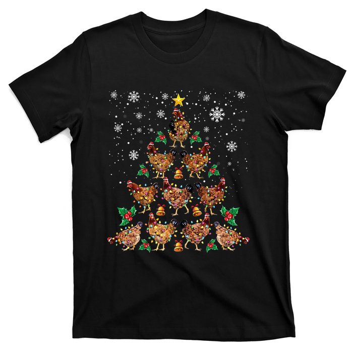 Chicken Christmas Tree Xmas Merry Chickmas Santa Chicken T-Shirt