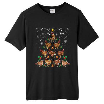 Chicken Christmas Tree Xmas Merry Chickmas Santa Chicken Tall Fusion ChromaSoft Performance T-Shirt