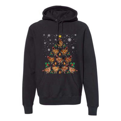 Chicken Christmas Tree Xmas Merry Chickmas Santa Chicken Premium Hoodie