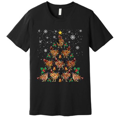 Chicken Christmas Tree Xmas Merry Chickmas Santa Chicken Premium T-Shirt