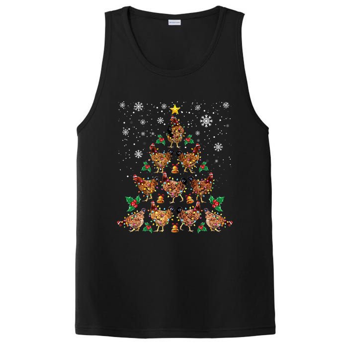 Chicken Christmas Tree Xmas Merry Chickmas Santa Chicken PosiCharge Competitor Tank