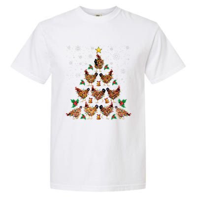 Chicken Christmas Tree Xmas Merry Chickmas Santa Chicken Garment-Dyed Heavyweight T-Shirt