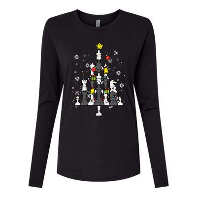 Chess Christmas Tree Xmas Chess Player Funny Funny Womens Cotton Relaxed Long Sleeve T-Shirt