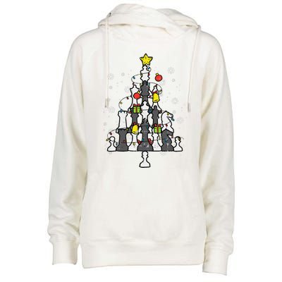 Chess Christmas Tree Xmas Chess Player Funny Funny Womens Funnel Neck Pullover Hood