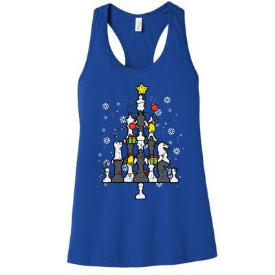 Chess Christmas Tree Xmas Chess Player Funny Funny Women's Racerback Tank