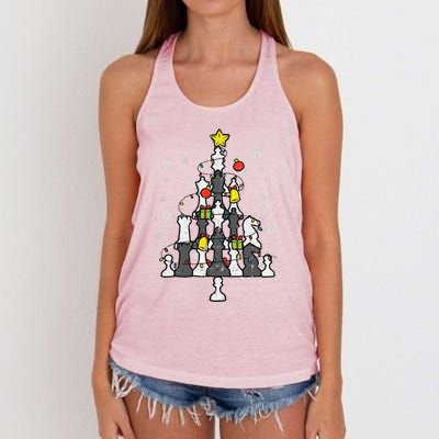 Chess Christmas Tree Xmas Chess Player Funny Funny Women's Knotted Racerback Tank