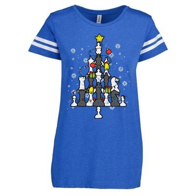 Chess Christmas Tree Xmas Chess Player Funny Funny Enza Ladies Jersey Football T-Shirt