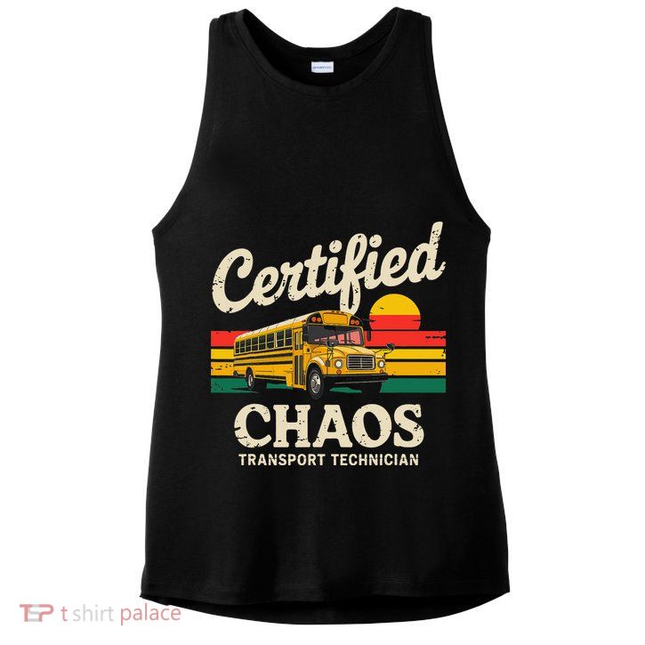 Certified Chaos Transport Technician Funny Driver School Ladies PosiCharge Tri-Blend Wicking Tank