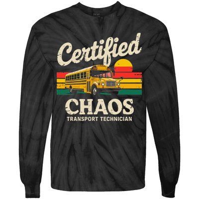 Certified Chaos Transport Technician Funny Driver School Tie-Dye Long Sleeve Shirt