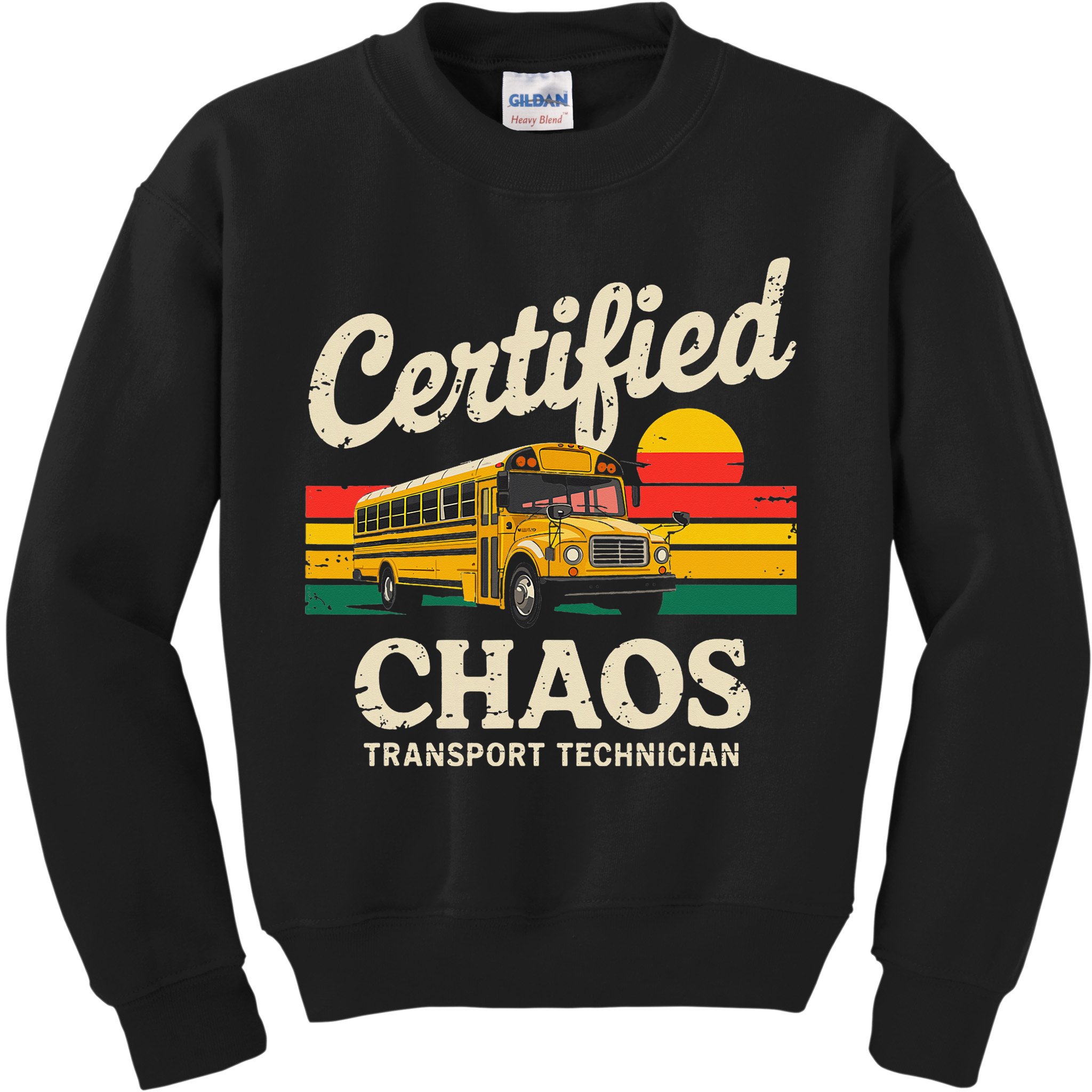 Certified Chaos Transport Technician Funny Driver School Kids Sweatshirt