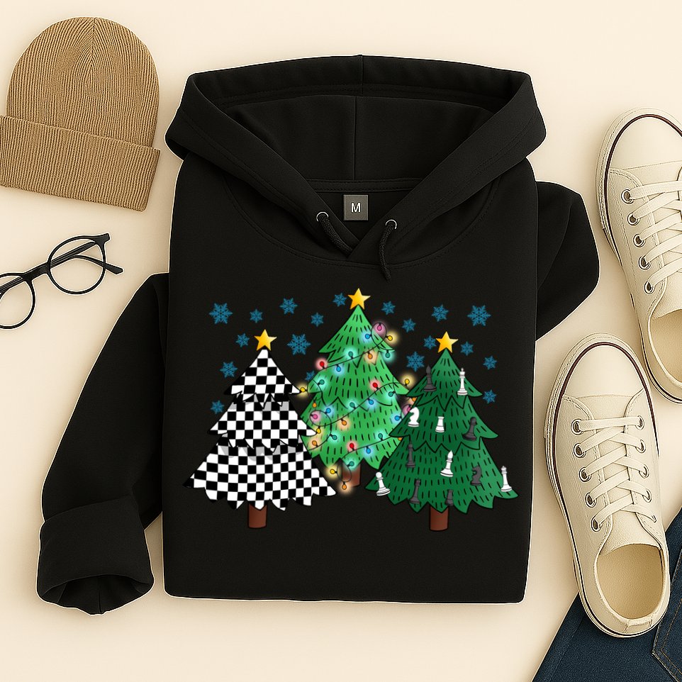 Chess Christmas Tree Funny Xmas Team Sport Gift Hoodie