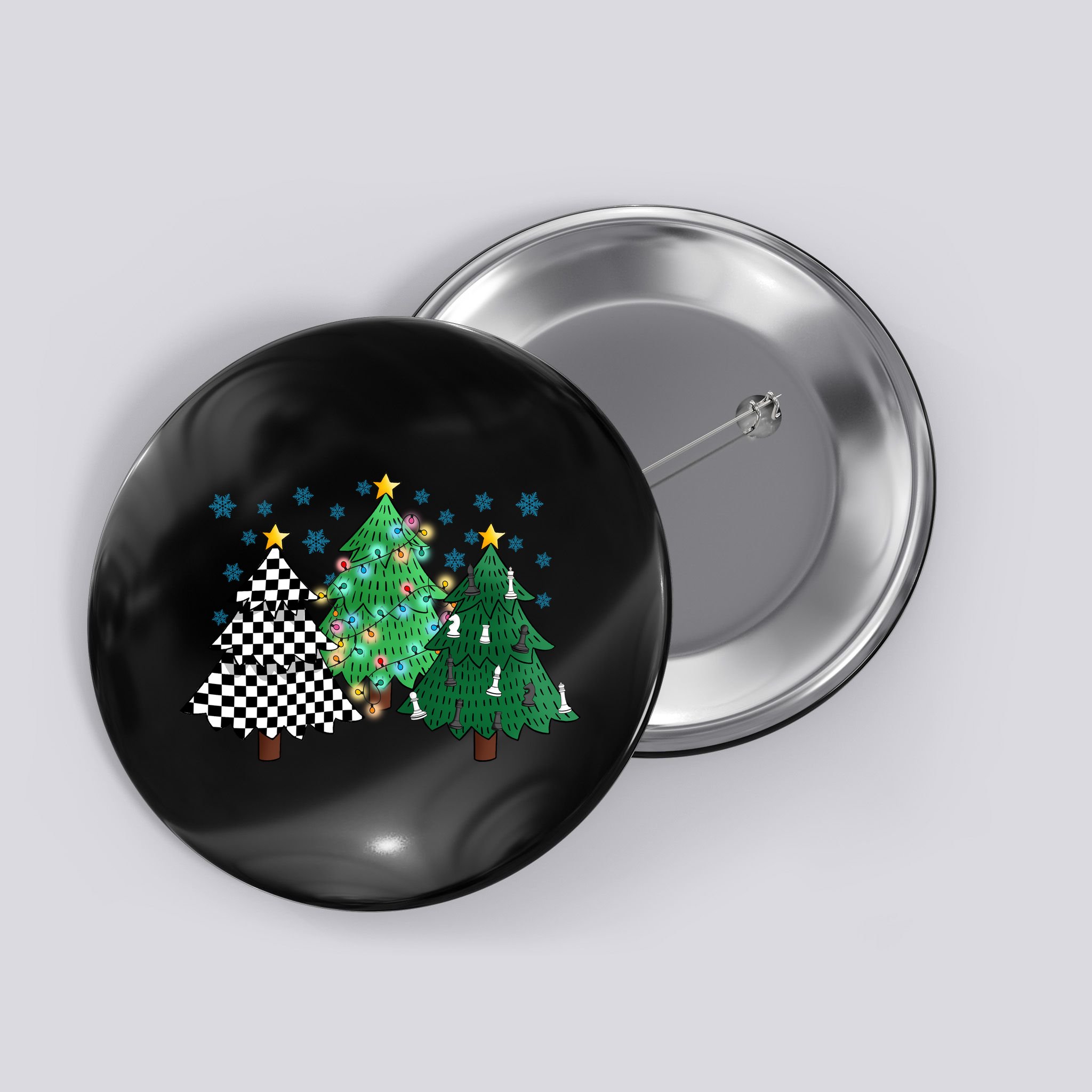 Chess Christmas Tree Funny Xmas Team Sport Gift Button