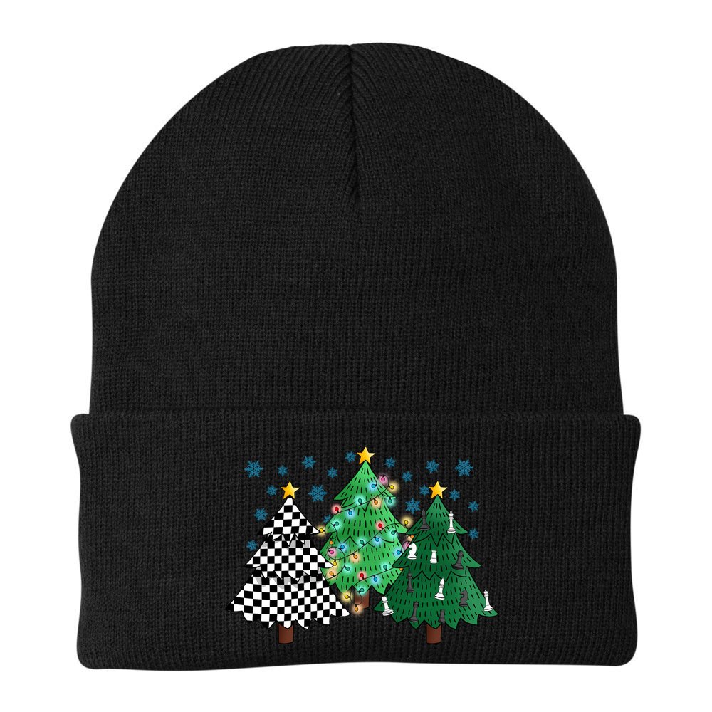 Chess Christmas Tree Funny Xmas Team Sport Gift Beanie