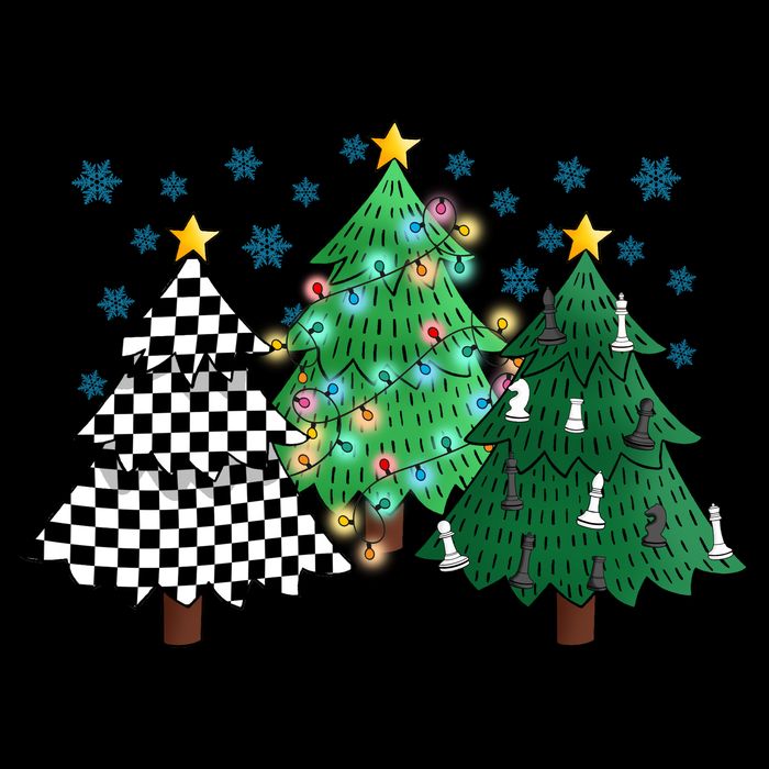 Chess Christmas Tree Funny Xmas Team Sport Gift Drawstring Bag