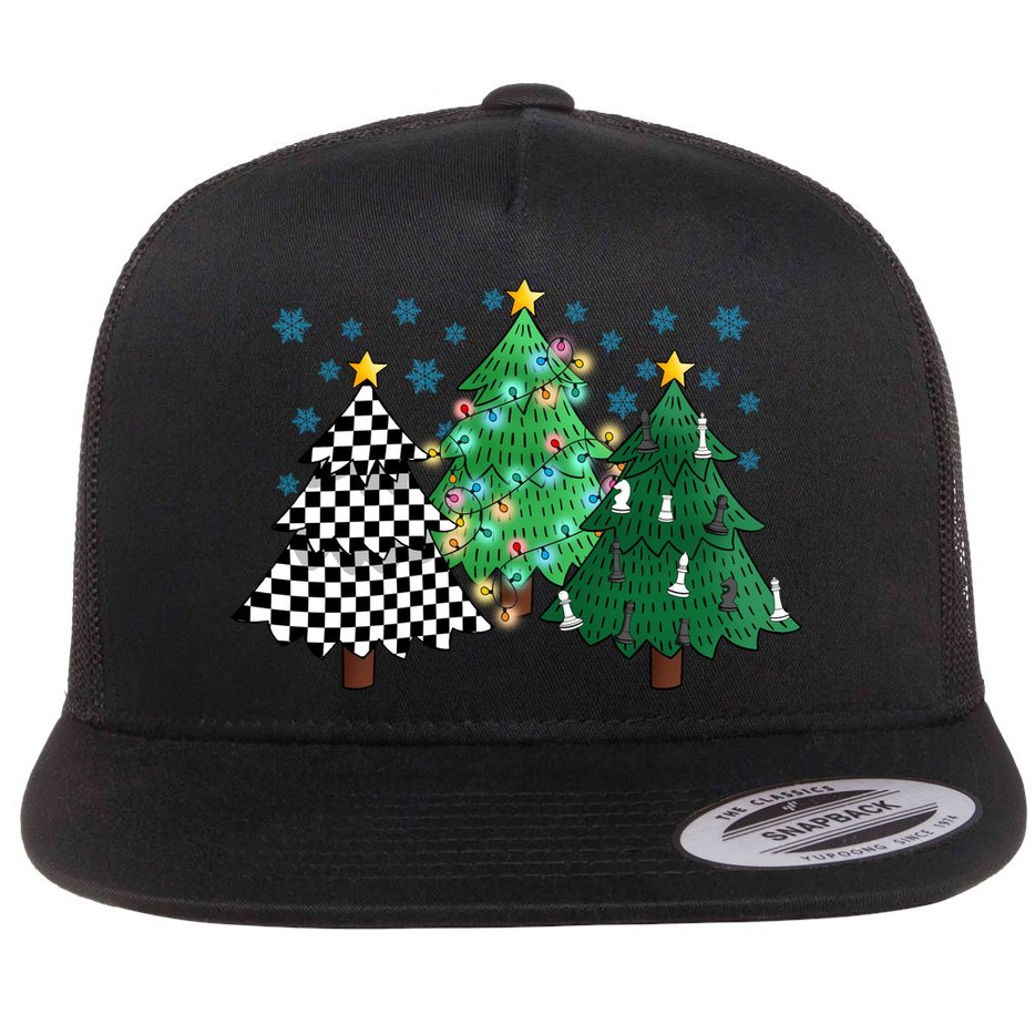 Chess Christmas Tree Funny Xmas Team Sport Gift Flat Bill Trucker Hat