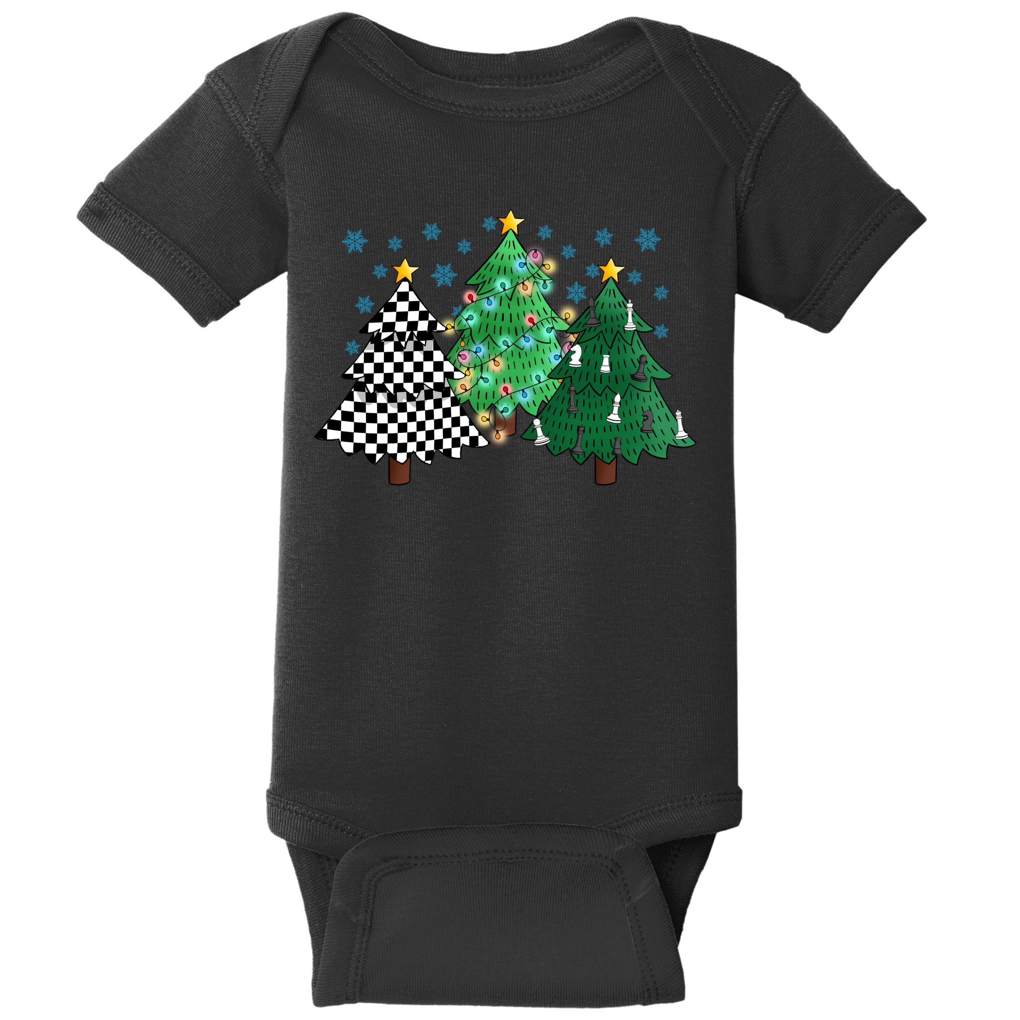 Chess Christmas Tree Funny Xmas Team Sport Gift Baby Bodysuit
