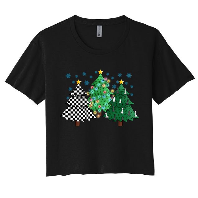 Chess Christmas Tree Funny Xmas Team Sport Gift Crop Top