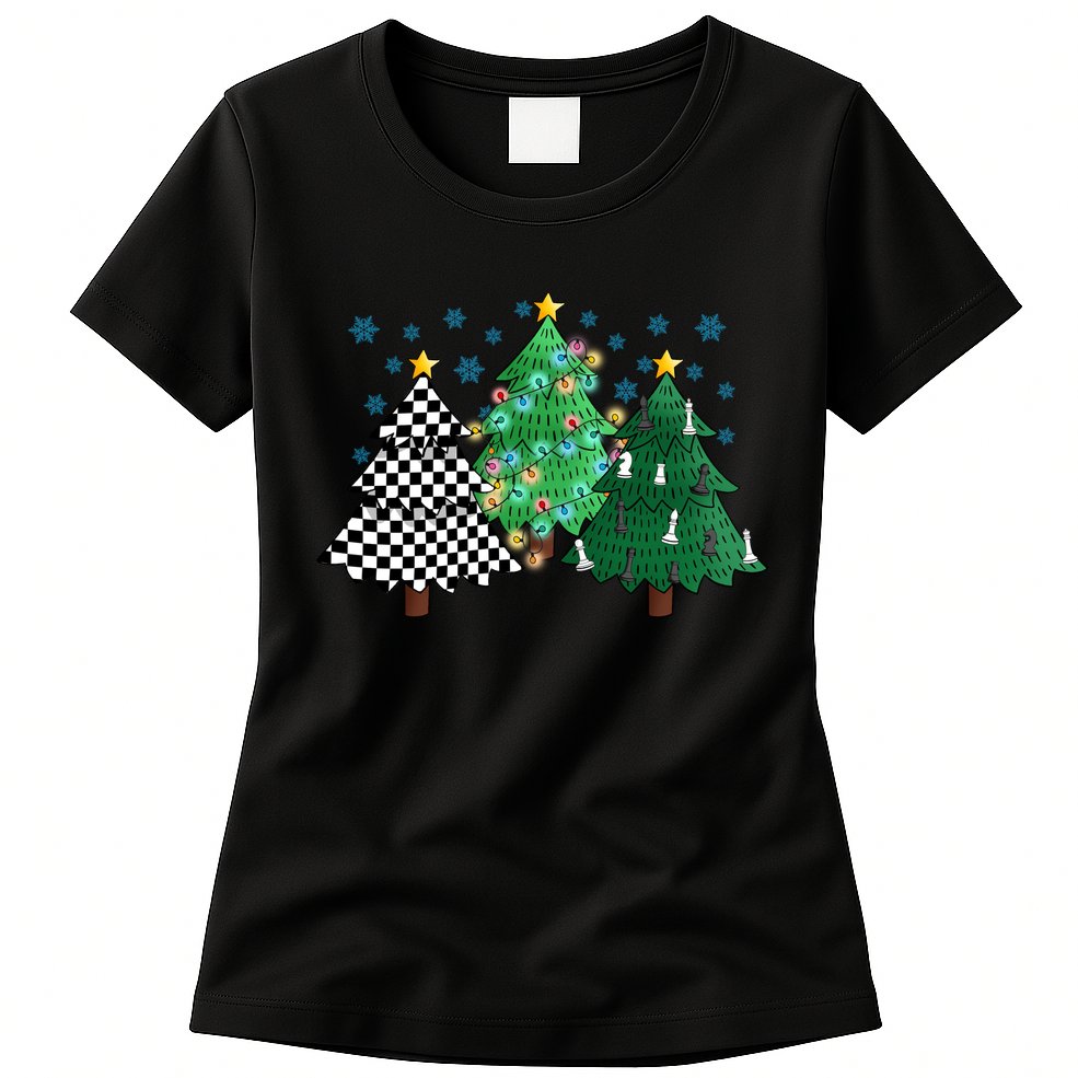Chess Christmas Tree Funny Xmas Team Sport Gift Womens T-Shirt
